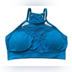 Zyia Bright Cyan Blue Amazing Seamless Sports Bra Women’s Small Wireless